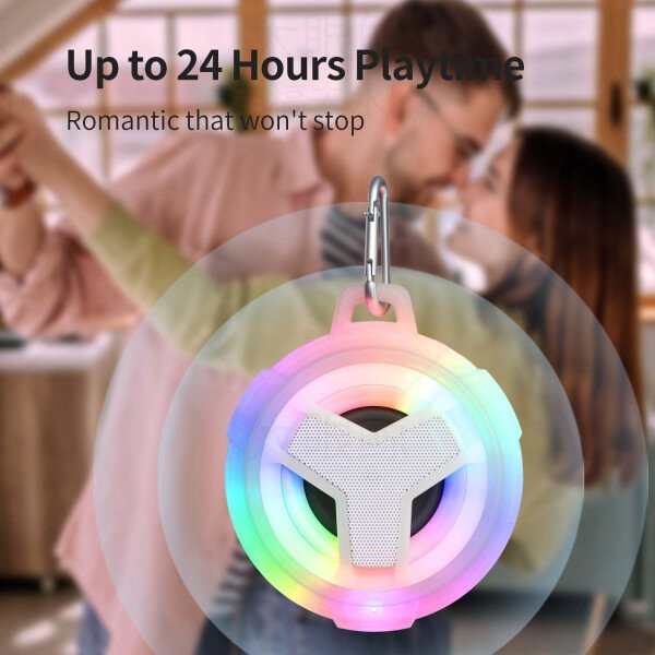 EBODA Altavoz de ducha Bluetooth, altavoces Bluetooth portátiles, altavoz inalámbrico impermeable IP67 con luz LED, flotante, 2000 mAh, estéreo inalámbrico verdadero para kayak, playa, regalos unisex - Imagen 17