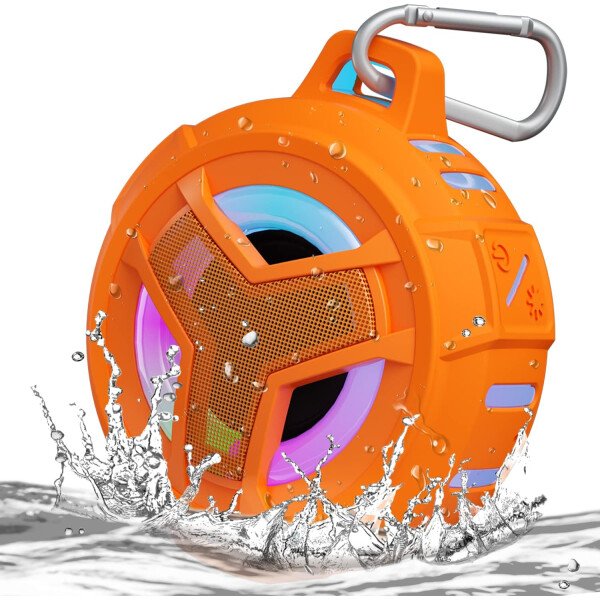 EBODA Altavoz de ducha Bluetooth, altavoces Bluetooth portátiles, altavoz inalámbrico impermeable IP67 con luz LED, flotante, 2000 mAh, estéreo inalámbrico verdadero para kayak, playa, regalos unisex - Imagen 19