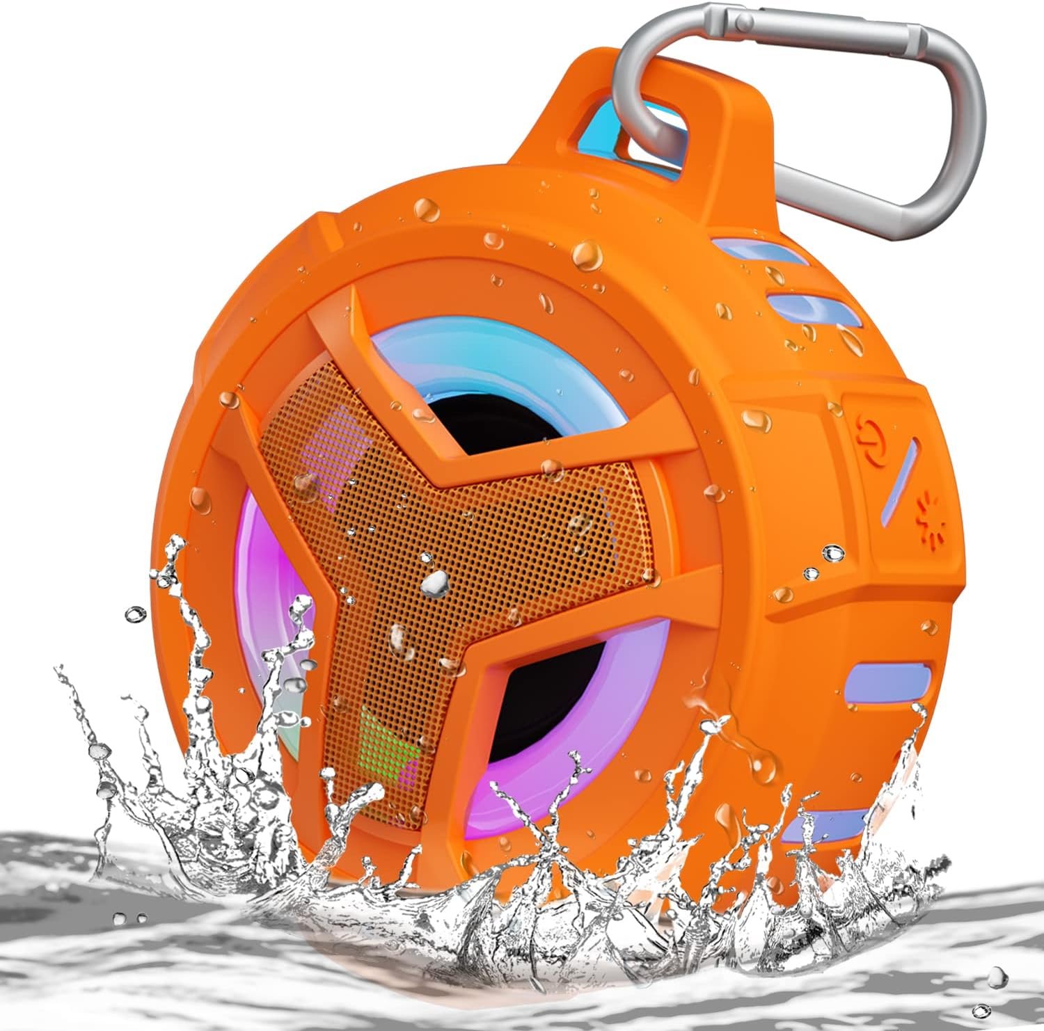 EBODA Altavoz de ducha Bluetooth, altavoces Bluetooth portátiles, altavoz inalámbrico impermeable IP67 con luz LED, flotante, 2000 mAh, estéreo inalámbrico verdadero para kayak, playa, regalos unisex - Imagen 19