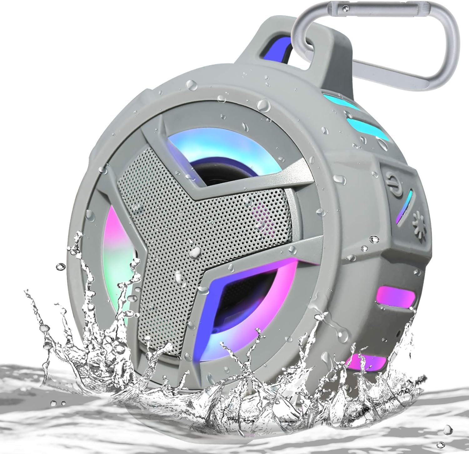 EBODA Altavoz de ducha Bluetooth, altavoces Bluetooth portátiles, altavoz inalámbrico impermeable IP67 con luz LED, flotante, 2000 mAh, estéreo inalámbrico verdadero para kayak, playa, regalos unisex - Imagen 27