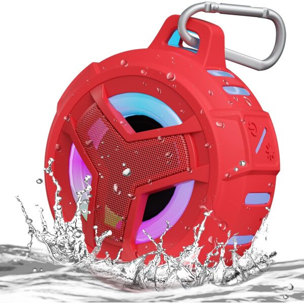 EBODA Altavoz de ducha Bluetooth, altavoces Bluetooth portátiles, altavoz inalámbrico impermeable IP67 con luz LED, flotante, 2000 mAh, estéreo inalámbrico verdadero para kayak, playa, regalos unisex - Imagen 35
