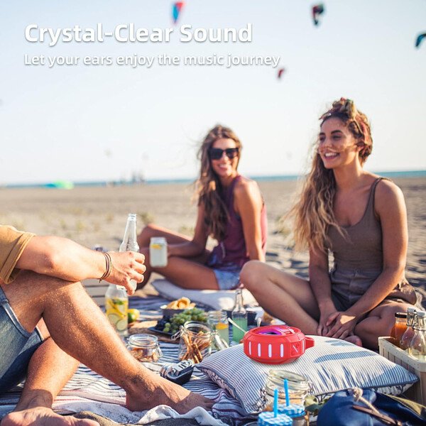 EBODA Altavoz de ducha Bluetooth, altavoces Bluetooth portátiles, altavoz inalámbrico impermeable IP67 con luz LED, flotante, 2000 mAh, estéreo inalámbrico verdadero para kayak, playa, regalos unisex - Imagen 38