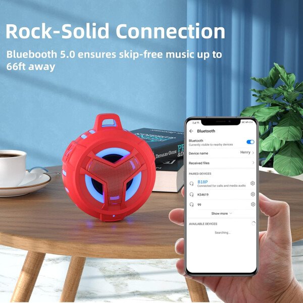 EBODA Altavoz de ducha Bluetooth, altavoces Bluetooth portátiles, altavoz inalámbrico impermeable IP67 con luz LED, flotante, 2000 mAh, estéreo inalámbrico verdadero para kayak, playa, regalos unisex - Imagen 39