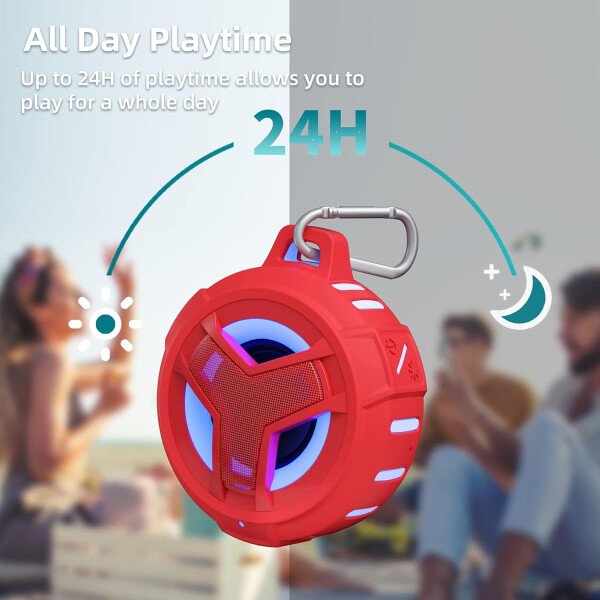 EBODA Altavoz de ducha Bluetooth, altavoces Bluetooth portátiles, altavoz inalámbrico impermeable IP67 con luz LED, flotante, 2000 mAh, estéreo inalámbrico verdadero para kayak, playa, regalos unisex - Imagen 41