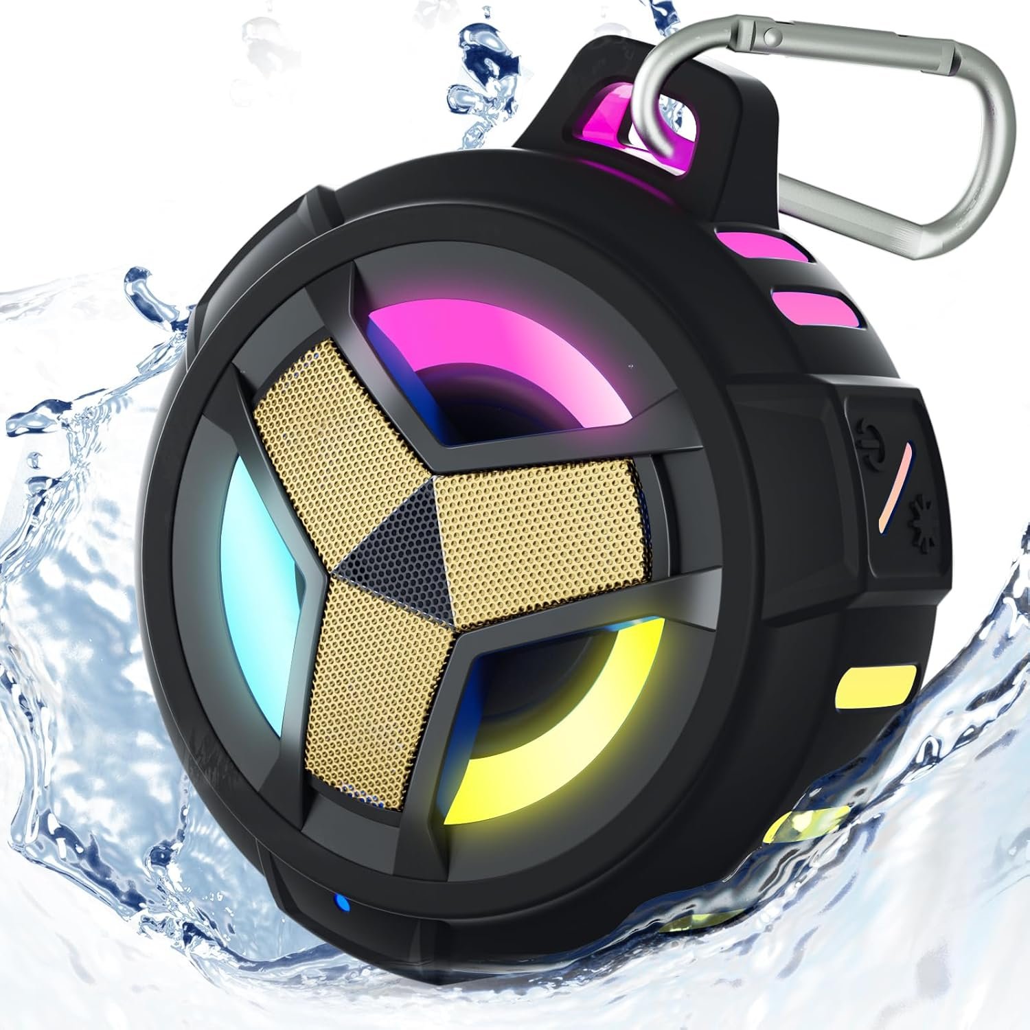 EBODA Altavoz de ducha Bluetooth, altavoces Bluetooth portátiles, altavoz inalámbrico impermeable IP67 con luz LED, flotante, 2000 mAh, estéreo inalámbrico verdadero para kayak, playa, regalos unisex - Imagen 42