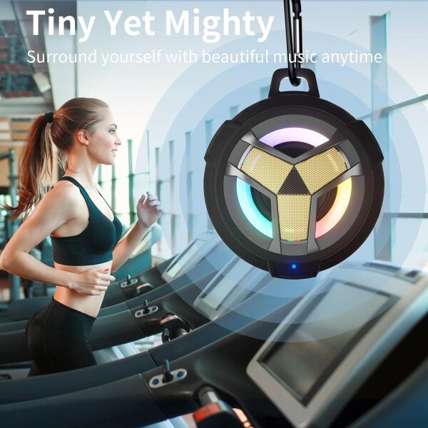 EBODA Altavoz de ducha Bluetooth, altavoces Bluetooth portátiles, altavoz inalámbrico impermeable IP67 con luz LED, flotante, 2000 mAh, estéreo inalámbrico verdadero para kayak, playa, regalos unisex - Imagen 45