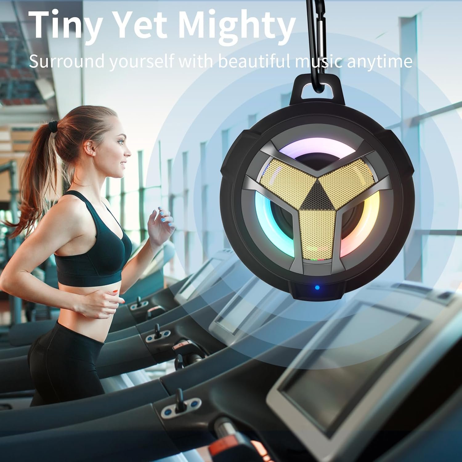 EBODA Altavoz de ducha Bluetooth, altavoces Bluetooth portátiles, altavoz inalámbrico impermeable IP67 con luz LED, flotante, 2000 mAh, estéreo inalámbrico verdadero para kayak, playa, regalos unisex - Imagen 45