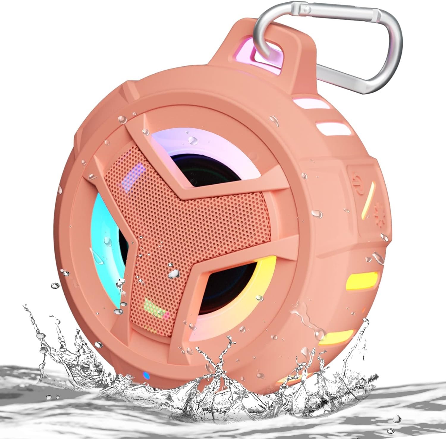 EBODA Altavoz de ducha Bluetooth, altavoces Bluetooth portátiles, altavoz inalámbrico impermeable IP67 con luz LED, flotante, 2000 mAh, estéreo inalámbrico verdadero para kayak, playa, regalos unisex - Imagen 51