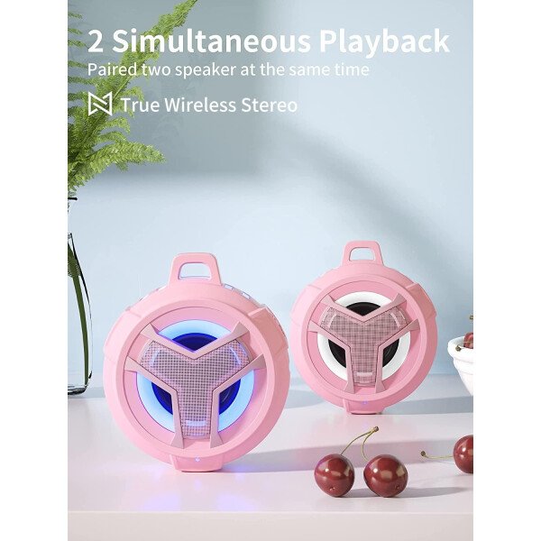 EBODA Altavoz de ducha Bluetooth, altavoces Bluetooth portátiles, altavoz inalámbrico impermeable IP67 con luz LED, flotante, 2000 mAh, estéreo inalámbrico verdadero para kayak, playa, regalos unisex - Imagen 62
