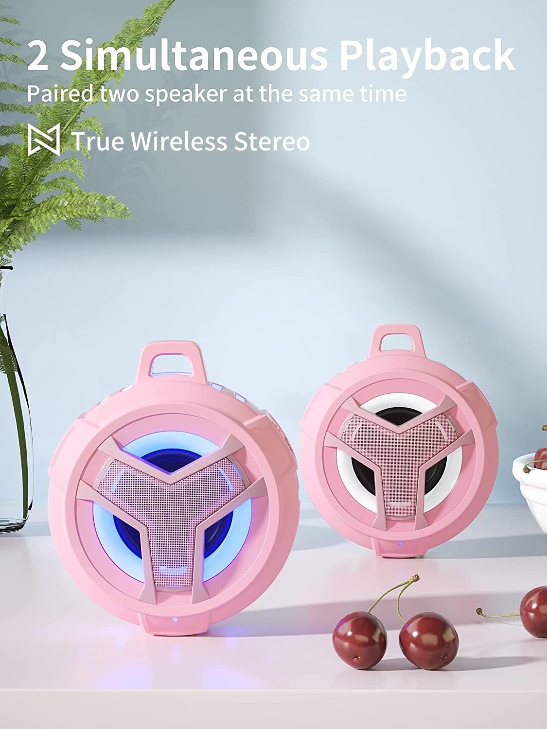 EBODA Altavoz de ducha Bluetooth, altavoces Bluetooth portátiles, altavoz inalámbrico impermeable IP67 con luz LED, flotante, 2000 mAh, estéreo inalámbrico verdadero para kayak, playa, regalos unisex - Imagen 62