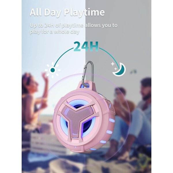 EBODA Altavoz de ducha Bluetooth, altavoces Bluetooth portátiles, altavoz inalámbrico impermeable IP67 con luz LED, flotante, 2000 mAh, estéreo inalámbrico verdadero para kayak, playa, regalos unisex - Imagen 65