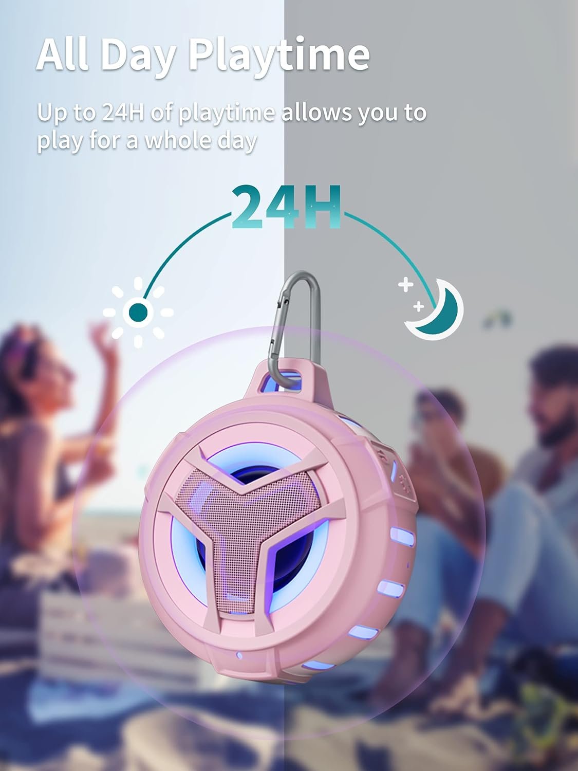 EBODA Altavoz de ducha Bluetooth, altavoces Bluetooth portátiles, altavoz inalámbrico impermeable IP67 con luz LED, flotante, 2000 mAh, estéreo inalámbrico verdadero para kayak, playa, regalos unisex - Imagen 65