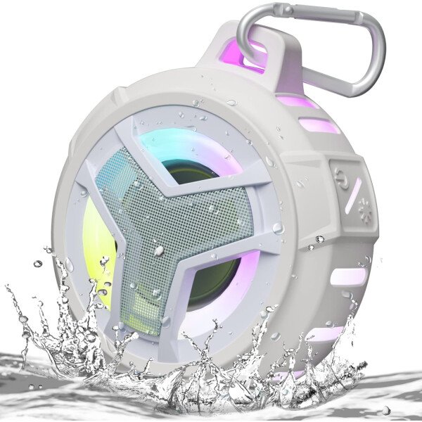 EBODA Altavoz de ducha Bluetooth, altavoces Bluetooth portátiles, altavoz inalámbrico impermeable IP67 con luz LED, flotante, 2000 mAh, estéreo inalámbrico verdadero para kayak, playa, regalos unisex - Imagen 66