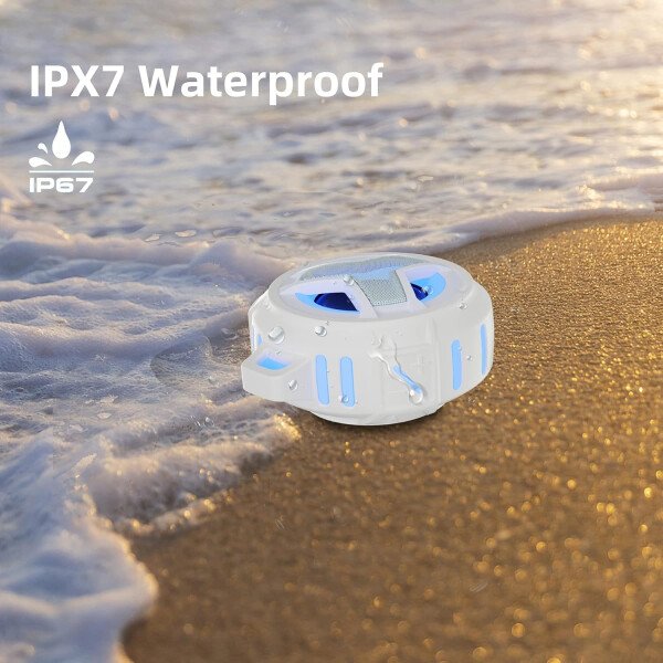 EBODA Altavoz de ducha Bluetooth, altavoces Bluetooth portátiles, altavoz inalámbrico impermeable IP67 con luz LED, flotante, 2000 mAh, estéreo inalámbrico verdadero para kayak, playa, regalos unisex - Imagen 67