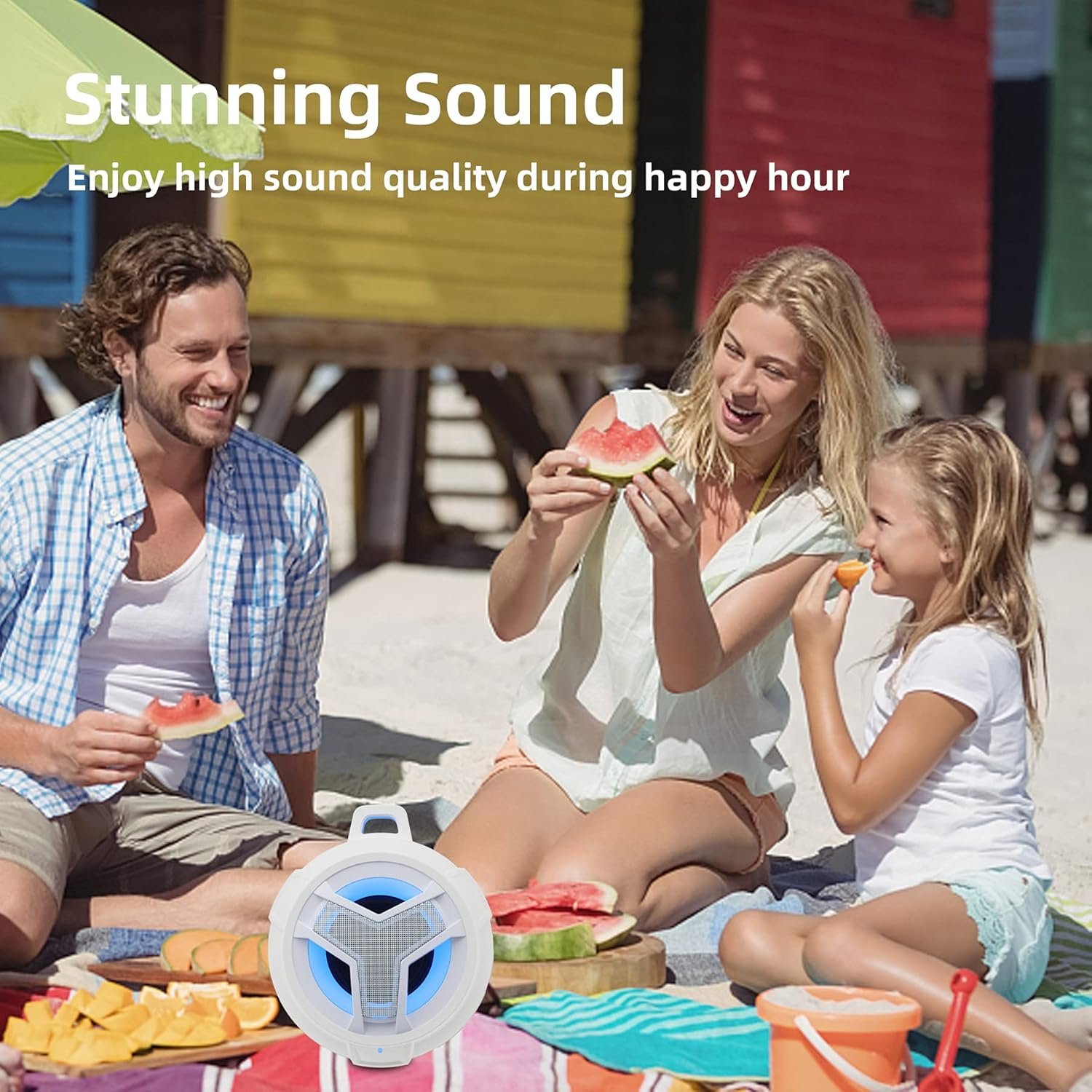 EBODA Altavoz de ducha Bluetooth, altavoces Bluetooth portátiles, altavoz inalámbrico impermeable IP67 con luz LED, flotante, 2000 mAh, estéreo inalámbrico verdadero para kayak, playa, regalos unisex - Imagen 72