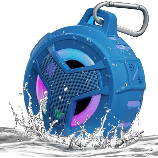 EBODA Altavoz de ducha Bluetooth, altavoces Bluetooth portátiles, altavoz inalámbrico impermeable IP67 con luz LED, flotante, 2000 mAh, estéreo inalámbrico verdadero para kayak, playa, regalos unisex - Imagen 73
