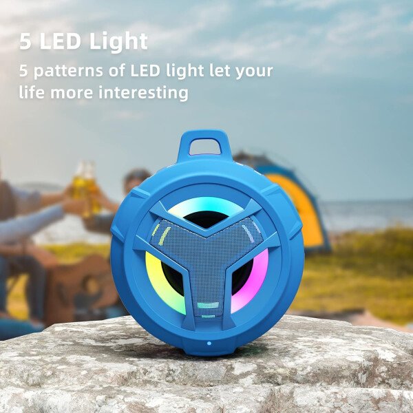 EBODA Altavoz de ducha Bluetooth, altavoces Bluetooth portátiles, altavoz inalámbrico impermeable IP67 con luz LED, flotante, 2000 mAh, estéreo inalámbrico verdadero para kayak, playa, regalos unisex - Imagen 77