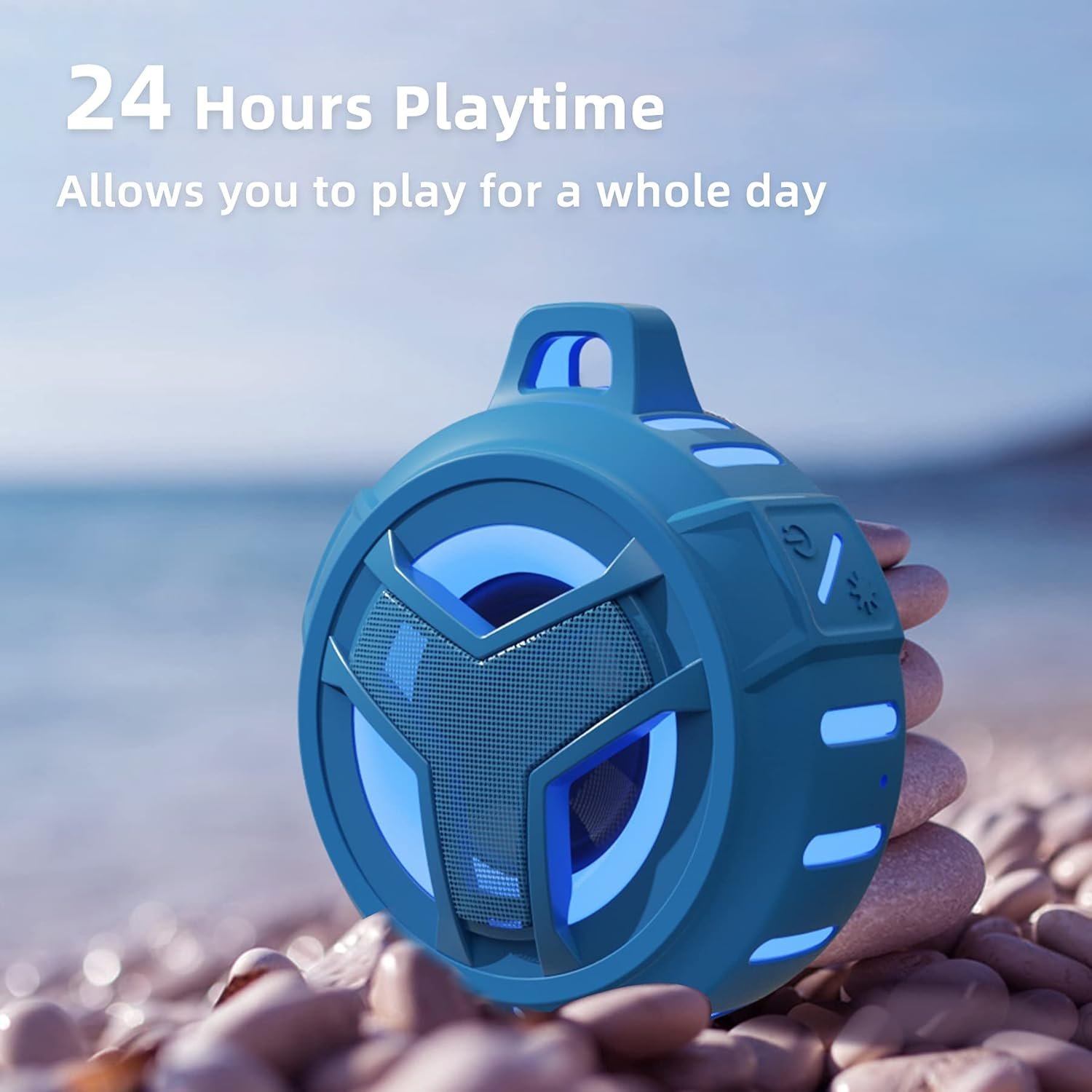 EBODA Altavoz de ducha Bluetooth, altavoces Bluetooth portátiles, altavoz inalámbrico impermeable IP67 con luz LED, flotante, 2000 mAh, estéreo inalámbrico verdadero para kayak, playa, regalos unisex - Imagen 79