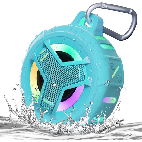EBODA Altavoz de ducha Bluetooth, altavoces Bluetooth portátiles, altavoz inalámbrico impermeable IP67 con luz LED, flotante, 2000 mAh, estéreo inalámbrico verdadero para kayak, playa, regalos unisex - Imagen 80