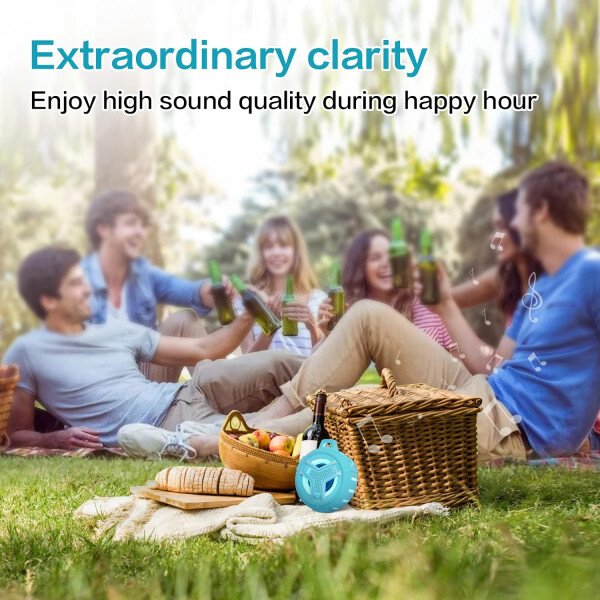 EBODA Altavoz de ducha Bluetooth, altavoces Bluetooth portátiles, altavoz inalámbrico impermeable IP67 con luz LED, flotante, 2000 mAh, estéreo inalámbrico verdadero para kayak, playa, regalos unisex - Imagen 81