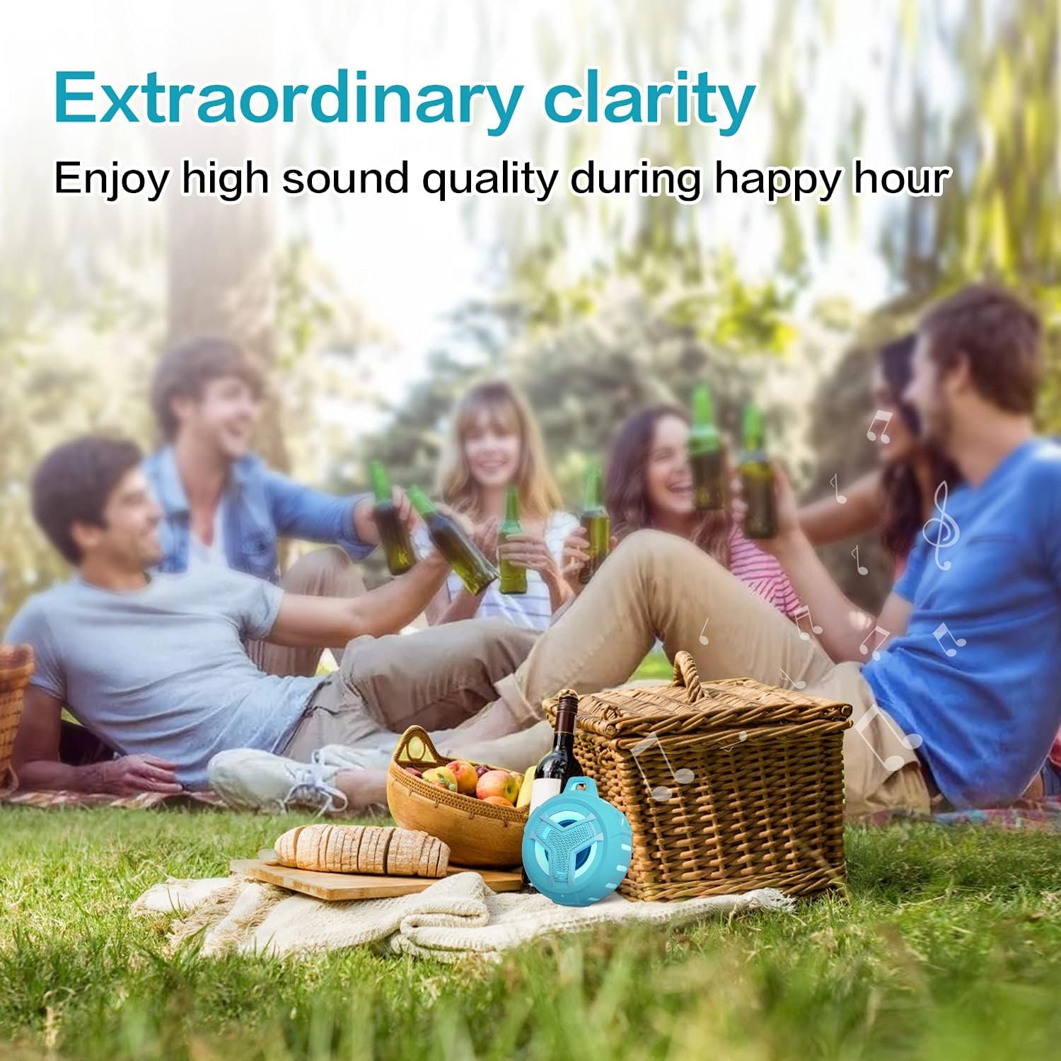 EBODA Altavoz de ducha Bluetooth, altavoces Bluetooth portátiles, altavoz inalámbrico impermeable IP67 con luz LED, flotante, 2000 mAh, estéreo inalámbrico verdadero para kayak, playa, regalos unisex - Imagen 81