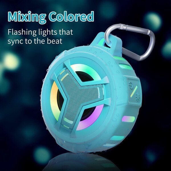 EBODA Altavoz de ducha Bluetooth, altavoces Bluetooth portátiles, altavoz inalámbrico impermeable IP67 con luz LED, flotante, 2000 mAh, estéreo inalámbrico verdadero para kayak, playa, regalos unisex - Imagen 84