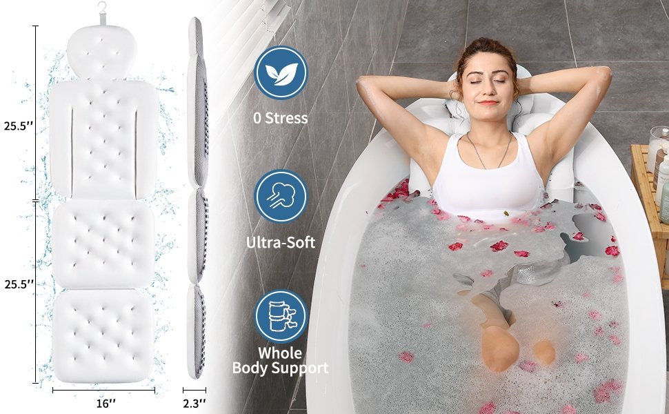 almohada de bañera para soporte de cabeza y cuello de baño