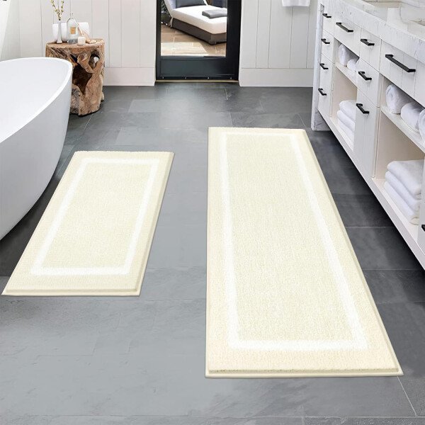 Pauwer Juego de 3 tapetes de baño de microfibra, peludos, antideslizantes, ultra suaves, absorbentes con forma de U para baño, bañera, ducha, color gris oscuro - Imagen 33