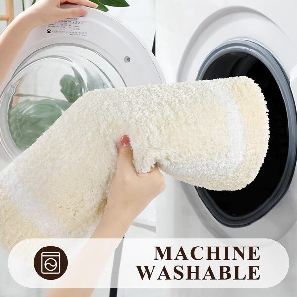 Pauwer Juego de 3 tapetes de baño de microfibra, peludos, antideslizantes, ultra suaves, absorbentes con forma de U para baño, bañera, ducha, color gris oscuro - Imagen 38