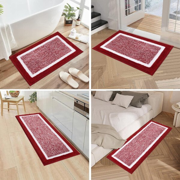Pauwer Juego de 3 tapetes de baño de microfibra, peludos, antideslizantes, ultra suaves, absorbentes con forma de U para baño, bañera, ducha, color gris oscuro - Imagen 61