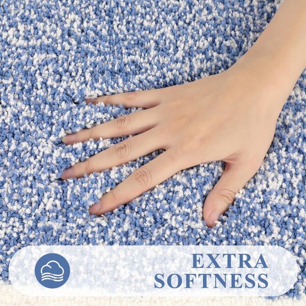 Pauwer Juego de 3 tapetes de baño de microfibra, peludos, antideslizantes, ultra suaves, absorbentes con forma de U para baño, bañera, ducha, color gris oscuro - Imagen 64