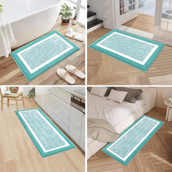 Pauwer Juego de 3 tapetes de baño de microfibra, peludos, antideslizantes, ultra suaves, absorbentes con forma de U para baño, bañera, ducha, color gris oscuro - Imagen 81