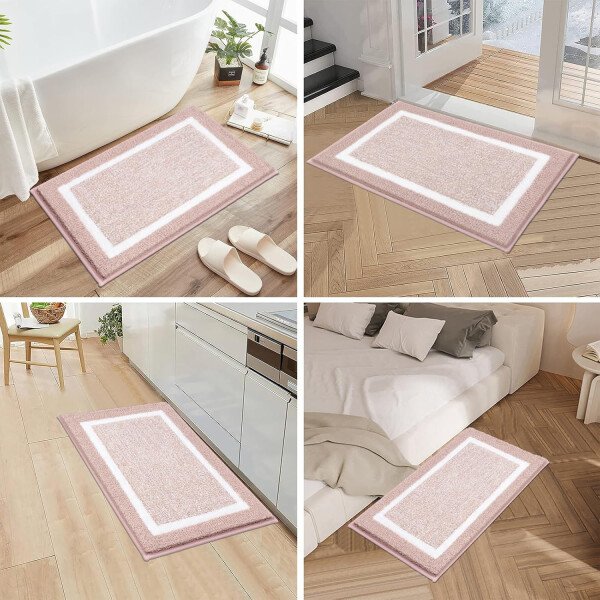 Pauwer Juego de 3 tapetes de baño de microfibra, peludos, antideslizantes, ultra suaves, absorbentes con forma de U para baño, bañera, ducha, color gris oscuro - Imagen 116