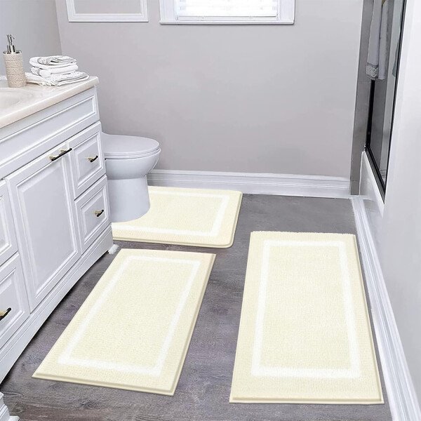 Pauwer Juego de 3 tapetes de baño de microfibra, peludos, antideslizantes, ultra suaves, absorbentes con forma de U para baño, bañera, ducha, color gris oscuro - Imagen 130