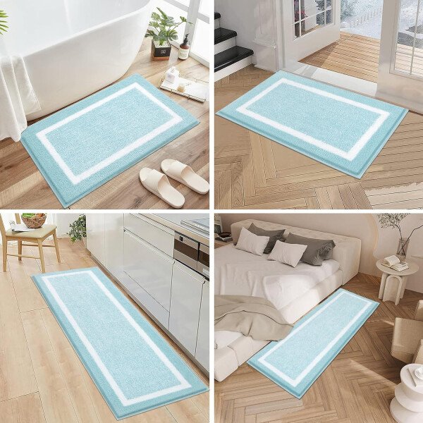 Pauwer Juego de 3 tapetes de baño de microfibra, peludos, antideslizantes, ultra suaves, absorbentes con forma de U para baño, bañera, ducha, color gris oscuro - Imagen 153
