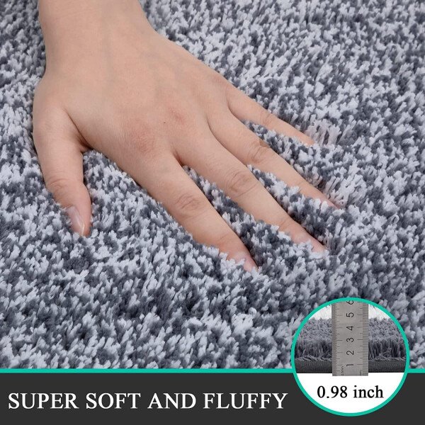 Pauwer Juego de 3 tapetes de baño de microfibra, peludos, antideslizantes, ultra suaves, absorbentes con forma de U para baño, bañera, ducha, color gris oscuro - Imagen 173