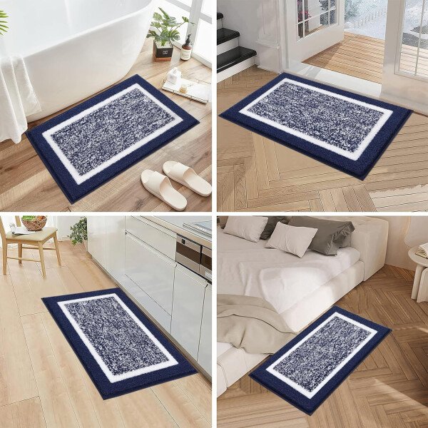 Pauwer Juego de 3 tapetes de baño de microfibra, peludos, antideslizantes, ultra suaves, absorbentes con forma de U para baño, bañera, ducha, color gris oscuro - Imagen 193
