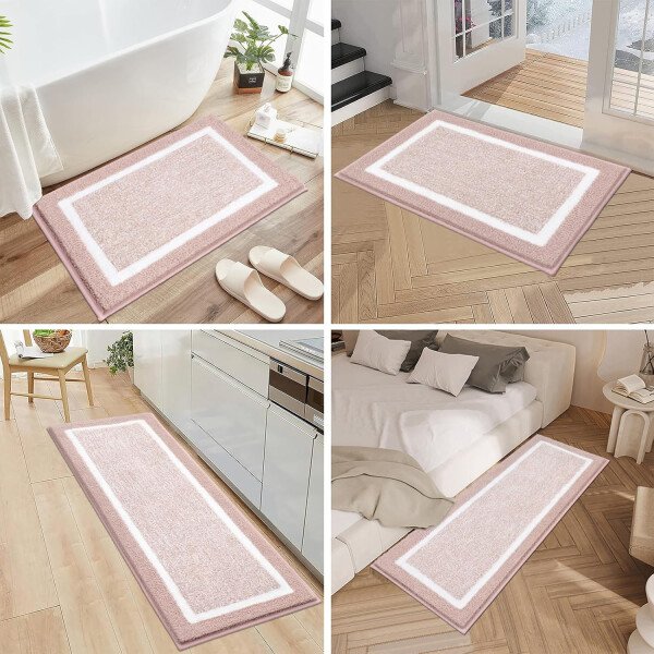Pauwer Juego de 3 tapetes de baño de microfibra, peludos, antideslizantes, ultra suaves, absorbentes con forma de U para baño, bañera, ducha, color gris oscuro - Imagen 202