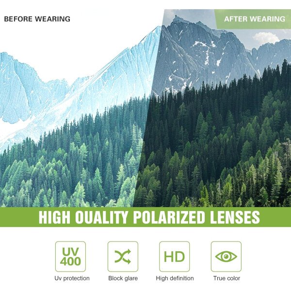 Paquete de 3 lentes de sol polarizados deportivos para hombres, envolventes y protección UV400 contra rayos ultravioleta, para ciclismo, pesca y conducción - Imagen 17