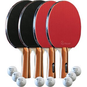 JP WinLook Juegos de palas de ping pong, juego de paletas de tenis de mesa portátil con palas de ping pong, estuche profesional y pelotas de ping pong. Juego de raqueta de tenis de mesa premium para