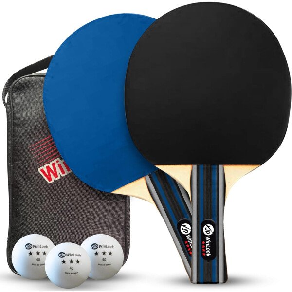 JP WinLook Juegos de palas de ping pong, juego de paletas de tenis de mesa portátil con palas de ping pong, estuche profesional y pelotas de ping pong. Juego de raqueta de tenis de mesa premium para - Imagen 8