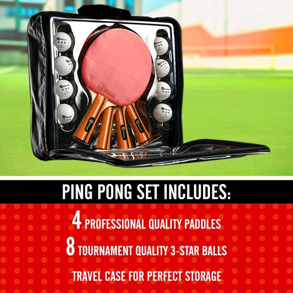 JP WinLook Juegos de palas de ping pong, juego de paletas de tenis de mesa portátil con palas de ping pong, estuche profesional y pelotas de ping pong. Juego de raqueta de tenis de mesa premium para - Imagen 10