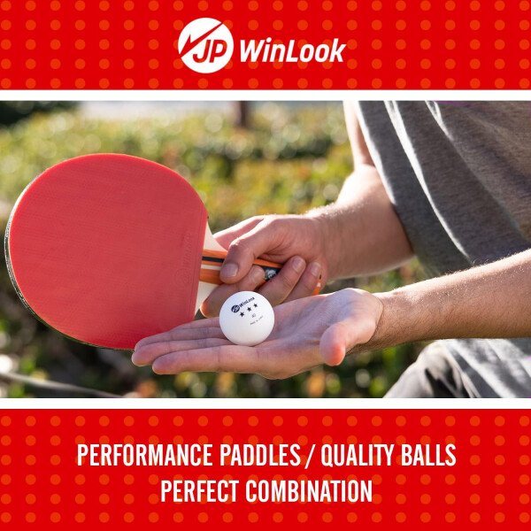 JP WinLook Juegos de palas de ping pong, juego de paletas de tenis de mesa portátil con palas de ping pong, estuche profesional y pelotas de ping pong. Juego de raqueta de tenis de mesa premium para - Imagen 13