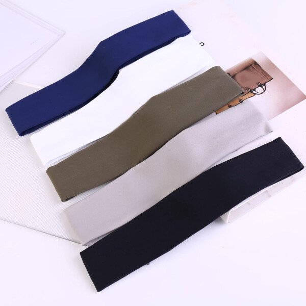 Diademas deportivas para hombres (paquete de 5), diadema de entrenamiento que absorbe la humedad, diademas para correr, ciclismo, fútbol, yoga, banda para el cabello para mujeres y hombres - Imagen 7