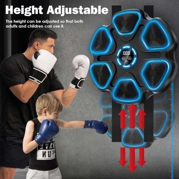 Máquina de boxeo de música, punzonadora de música de gran tamaño para adultos y niños, objetivo de boxeo interactivo montado en la pared con guantes, regalo para hombres - Image 2
