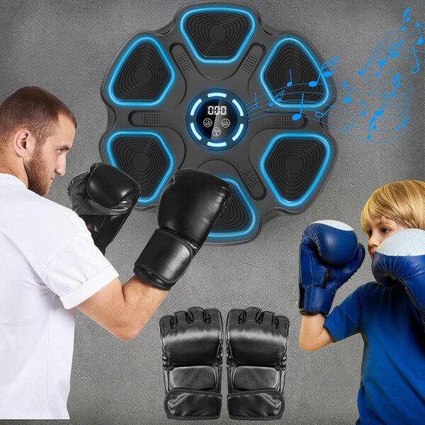 Máquina de boxeo de música, punzonadora de música de gran tamaño para adultos y niños, objetivo de boxeo interactivo montado en la pared con guantes, regalo para hombres - Image 6