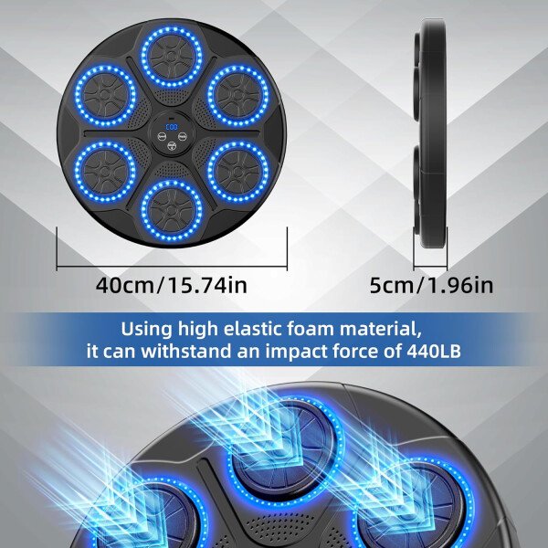 Music Punching Machine Boxing for Kids/Adults, 9 Modes & 9 Speeds Bluetooth Arcade Machine with Boxing Gloves, Large Size Wall Mounted Punching Boxing Equipment - Imagen 3