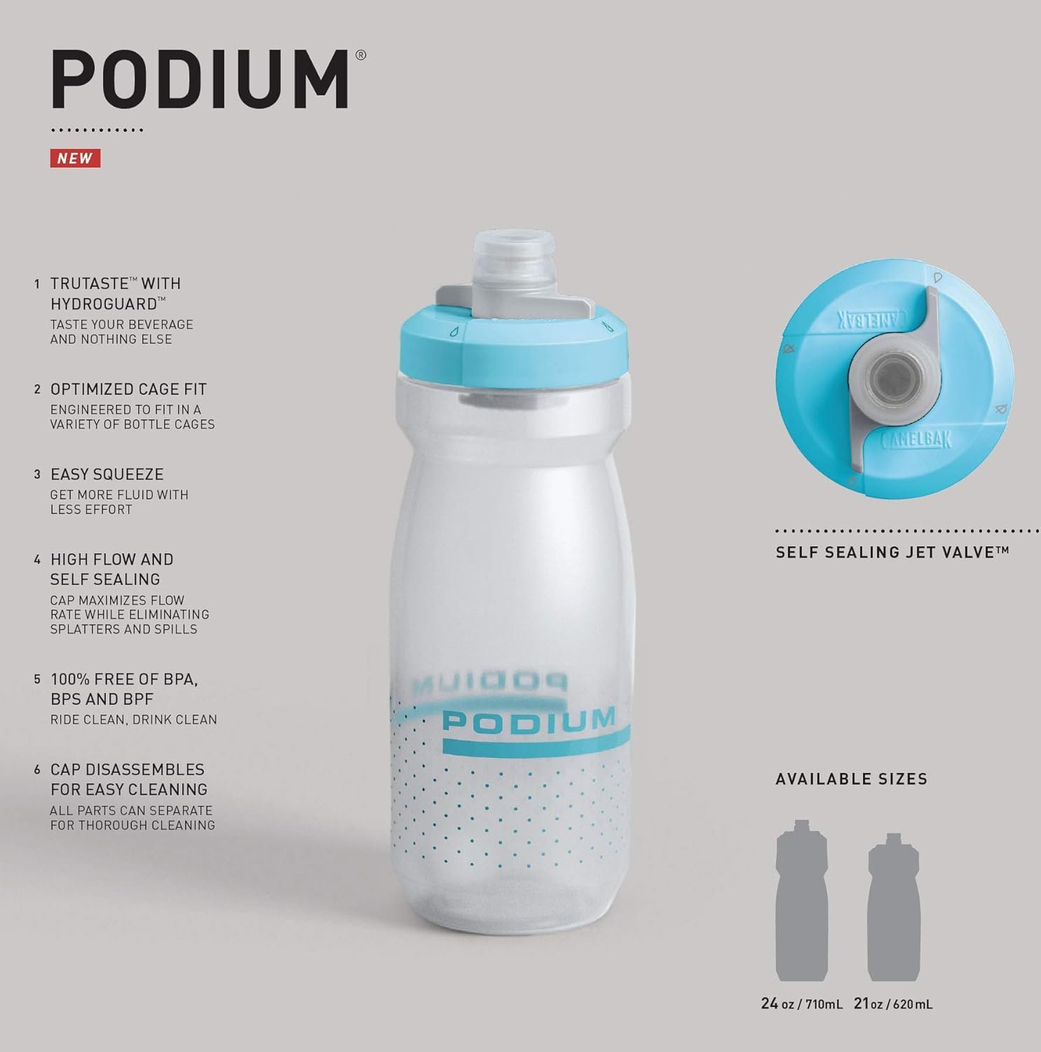 CamelBak Podium Bike Squeeze Botella de agua dorada, 24 onzas - Imagen 50