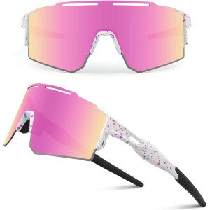 Ukoly Lentes de sol polarizados para ciclismo con 3 micas intercambiables, lentes deportivos y para béisbol para hombres y mujeres
