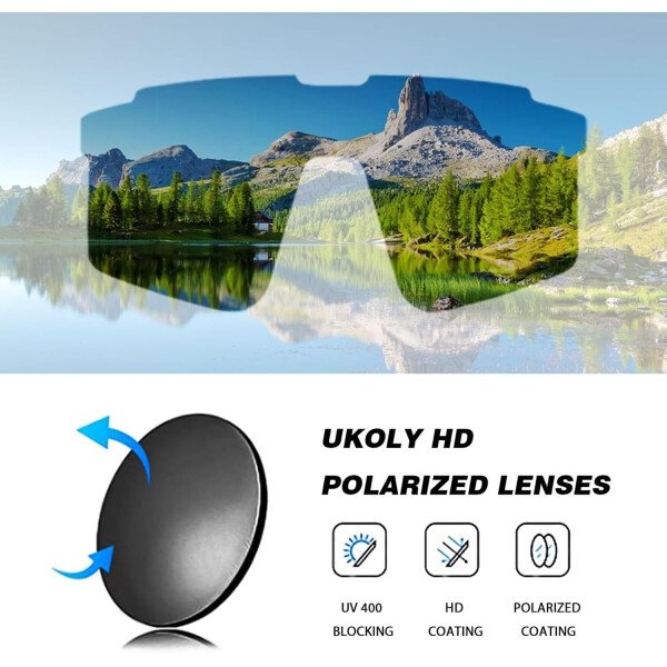 Ukoly Lentes de sol polarizados para ciclismo con 3 micas intercambiables, lentes deportivos y para béisbol para hombres y mujeres - Image 37